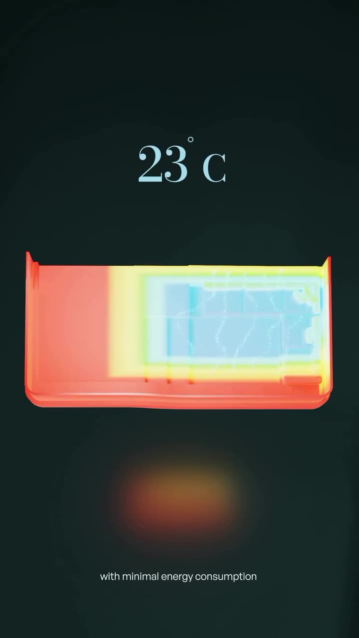 Studio termico del balcone ribassato a 23°C
